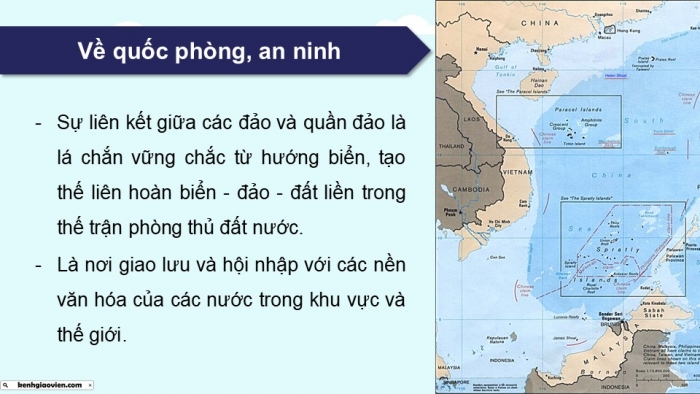 Giáo án điện tử Địa lí 9 cánh diều Chủ đề chung 3: Bảo vệ chủ quyền, các quyền và lợi ích hợp pháp của Việt Nam ở Biển Đông (P2)