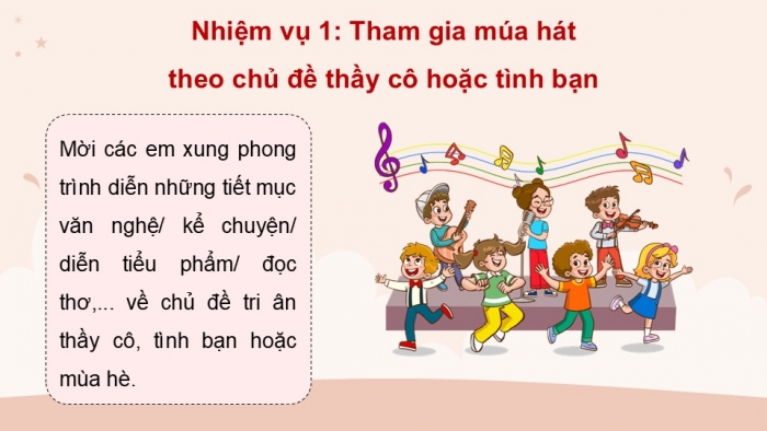 Giáo án điện tử Hoạt động trải nghiệm 5 chân trời bản 1 Tuần Tổng kết - Vào hè