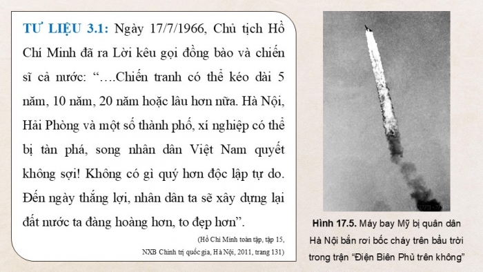 Giáo án điện tử Lịch sử 9 kết nối Bài 17: Việt Nam kháng chiến chống Mỹ, cứu nước, thống nhất đất nước giai đoạn 1965 – 1975 (P3)