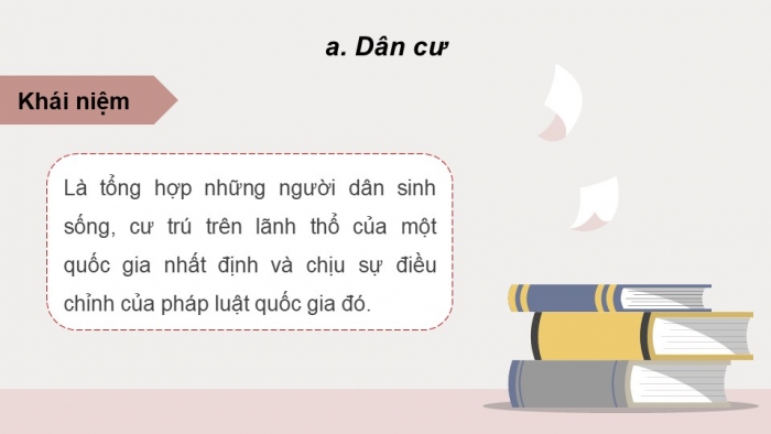 Giáo án điện tử Kinh tế pháp luật 12 chân trời Bài 15: Một số nội dung cơ bản của Công pháp quốc tế về dân cư, lãnh thổ, biên giới quốc gia