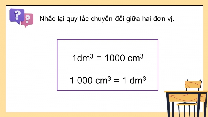 Giáo án PPT dạy thêm Toán 5 Chân trời bài 71: Đề-xi-mét khối