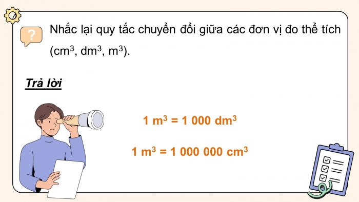 Giáo án PPT dạy thêm Toán 5 Chân trời bài 72: Mét khối