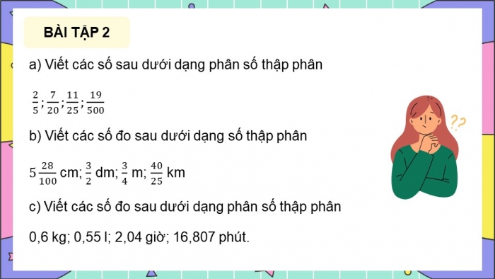 Giáo án điện tử Toán 5 chân trời Bài 89: Ôn tập số thập phân