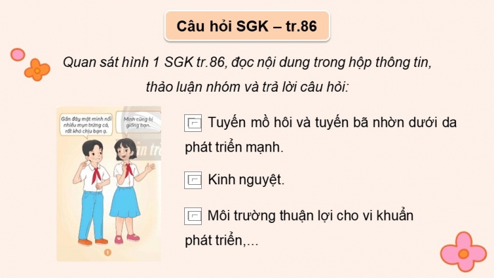 Giáo án điện tử Khoa học 5 chân trời Bài 25: Chăm sóc sức khỏe tuổi dậy thì