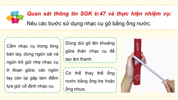 Giáo án điện tử Âm nhạc 5 chân trời Tiết 3: Làm nhạc cụ gõ bằng ống nước, Bài đọc nhạc số 4