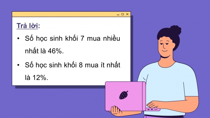 Giáo án PPT dạy thêm Toán 5 Chân trời bài 62: Biểu đồ hình quạt tròn