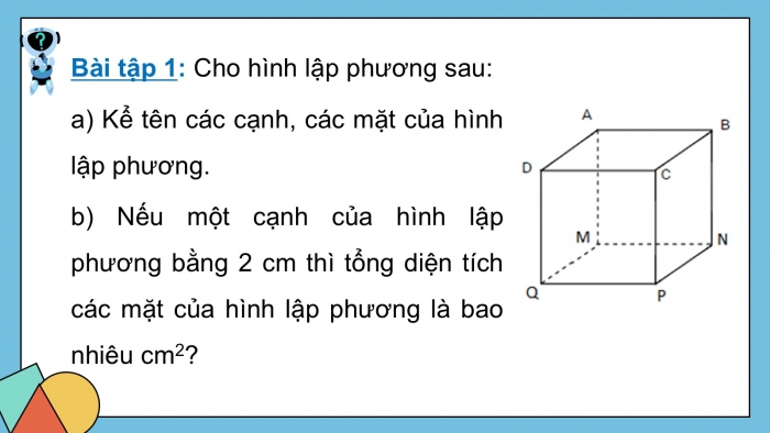 Giáo án PPT dạy thêm Toán 5 Chân trời bài 64: Hình hộp chữ nhật, hình lập phương