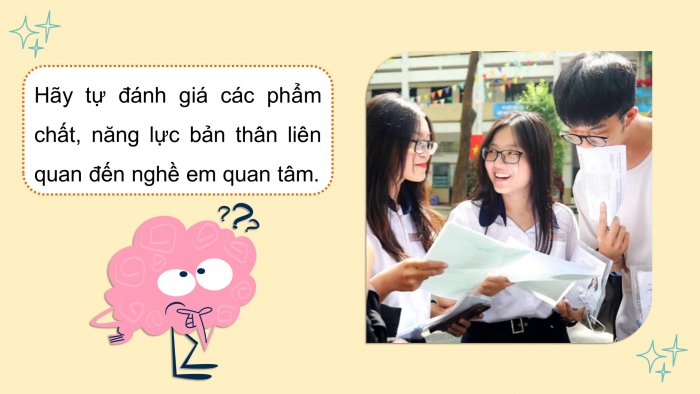 Giáo án điện tử Hoạt động trải nghiệm 9 cánh diều Chủ đề 8 - Hoạt động giáo dục 2: Rèn luyện bản thân theo nghề em quan tâm