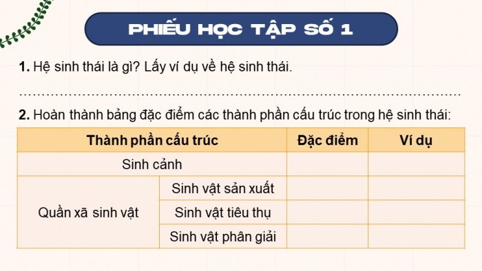 Giáo án điện tử Sinh học 12 kết nối Bài 28: Hệ sinh thái