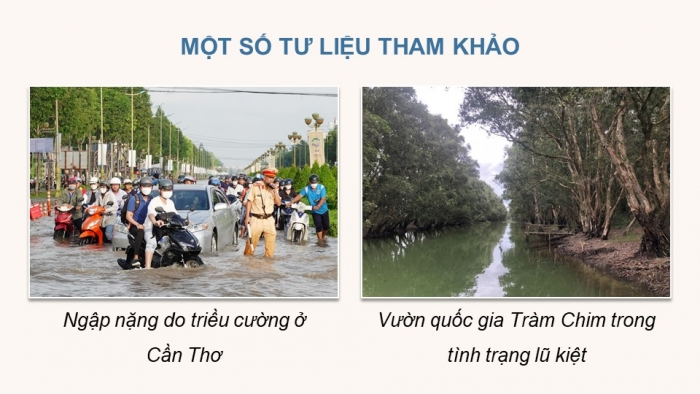 Giáo án điện tử Địa lí 12 chân trời Bài 35: Thực hành Tìm hiểu về biến đổi khí hậu ở Đồng bằng sông Cửu Long