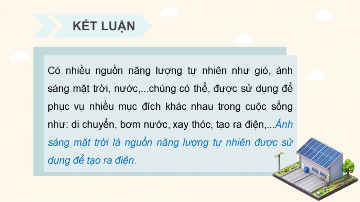 Giáo án điện tử Công nghệ 5 cánh diều Bài 10: Mô hình điện mặt trời