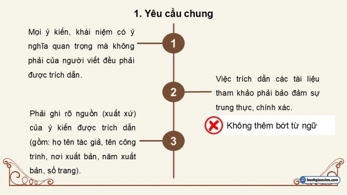 Giáo án điện tử Ngữ văn 9 cánh diều Bài 10: Một số lưu ý về trích dẫn tài liệu để tránh đạo văn