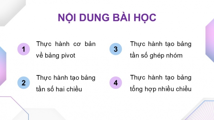 Giáo án điện tử chuyên đề Tin học ứng dụng 12 cánh diều Bài 3: Dùng bảng pivot để phân tích thống kê