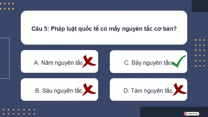 Giáo án điện tử Kinh tế pháp luật 12 chân trời Bài 14: Khái quát chung về pháp luật quốc tế (P2)