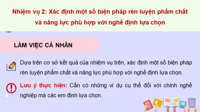 Giáo án điện tử Hoạt động trải nghiệm 12 cánh diều Chủ đề 9: Sẵn sàng bước vào thế giới nghề nghiệp (P2)