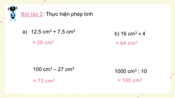 Giáo án PPT dạy thêm Toán 5 Chân trời bài 70: Xăng-ti-mét khối