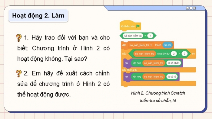 Giáo án điện tử Tin học 5 chân trời Bài 13: Chạy thử chương trình