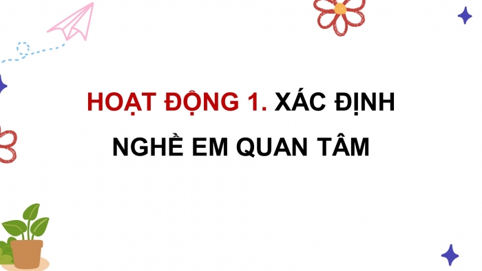 Giáo án điện tử Hoạt động trải nghiệm 9 cánh diều Chủ đề 8 - Hoạt động giáo dục 1: Nghề em quan tâm