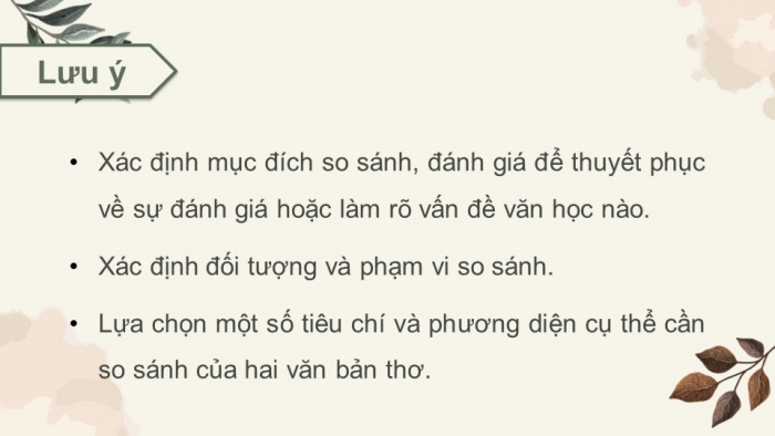 Giáo án điện tử Ngữ văn 12 cánh diều Bài 8: Viết bài nghị luận so sánh, đánh giá hai tác phẩm thơ