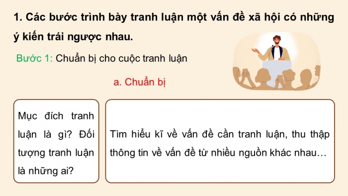 Giáo án điện tử Ngữ văn 12 cánh diều Bài 9: Tranh luận về một vấn đề có những ý kiến trái ngược nhau