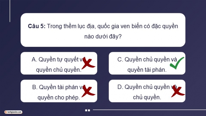 Giáo án điện tử Kinh tế pháp luật 12 cánh diều Bài 16: Công pháp quốc tế về dân cư, lãnh thổ và biên giới quốc gia, Luật Biển quốc tế (P2)