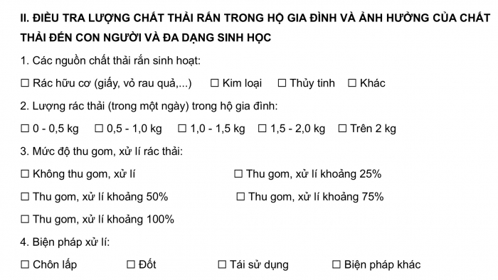 Giáo án điện tử chuyên đề Sinh học 12 cánh diều Bài 10: Dự án điều tra về sinh thái nhân văn