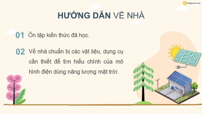 Giáo án điện tử Công nghệ 5 kết nối Bài 9: Mô hình điện mặt trời