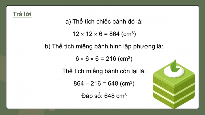 Giáo án PPT dạy thêm Toán 5 Chân trời bài 74: Thể tích hình lập phương