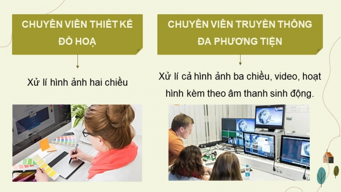 Giáo án điện tử Tin học 9 cánh diều Chủ đề G Bài 2: Nhóm nghề Đa phương tiện và nhóm nghề Vận hành hệ thống thông tin