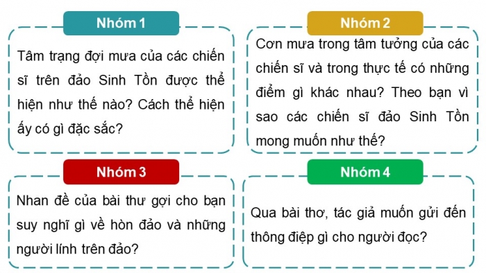 Giáo án điện tử Ngữ văn 12 chân trời Bài 9: Đợi mưa trên đảo Sinh Tồn (Trần Đăng Khoa)