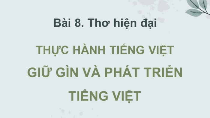 Giáo án điện tử Ngữ văn 12 cánh diều Bài 8: Giữ gìn và phát triển tiếng Việt