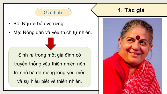 Giáo án điện tử Ngữ văn 12 cánh diều Bài 9: Phụ nữ và việc bảo vệ môi trường (Bài phỏng vấn của Giu-đi Bi-dô với bà Van-đa-na Xi-va)