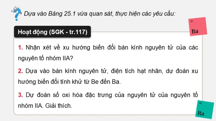 Giáo án điện tử Hoá học 12 kết nối Bài 25: Nguyên tố nhóm IIA