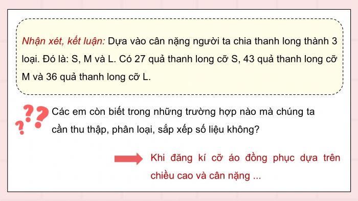 Giáo án điện tử Toán 5 kết nối Bài 63: Thu thập, phân loại, sắp xếp các số liệu