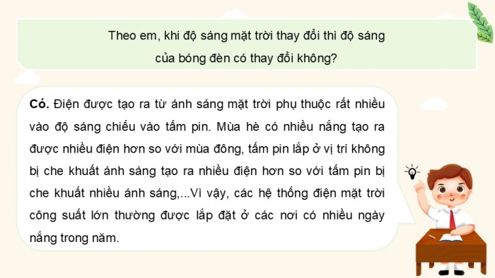 Giáo án điện tử Công nghệ 5 cánh diều Bài 10: Mô hình điện mặt trời