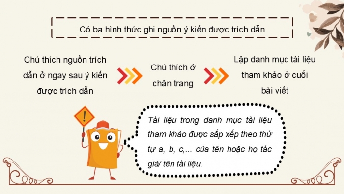 Giáo án điện tử Ngữ văn 9 cánh diều Bài 10: Một số lưu ý về trích dẫn tài liệu để tránh đạo văn