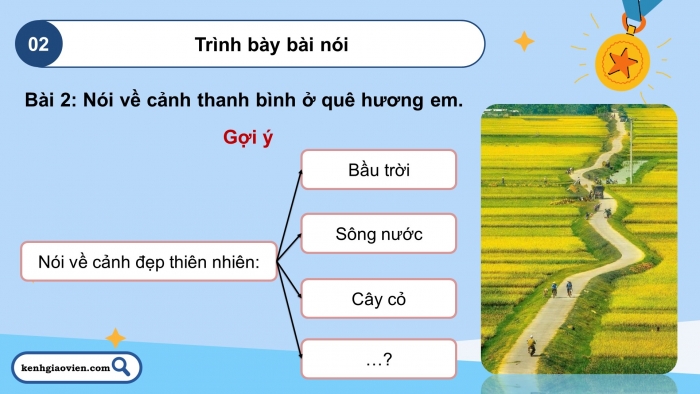 Giáo án điện tử Tiếng Việt 5 chân trời Bài 2: Nói về cuộc sống thanh bình