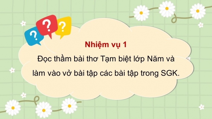 Giáo án điện tử Tiếng Việt 5 chân trời Bài Ôn tập cuối năm học (Tiết 1)