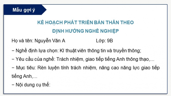 Giáo án điện tử Hoạt động trải nghiệm 9 chân trời bản 2 Chủ đề 8 Tuần 34