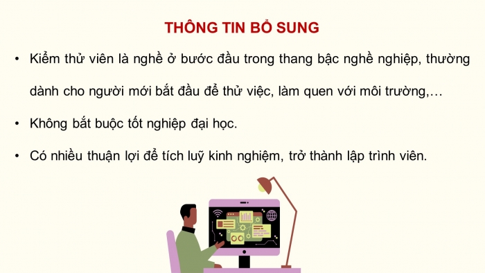 Giáo án điện tử Tin học ứng dụng 12 cánh diều Bài 2: Một số nghề khác trong ngành Công nghệ thông tin và một số nghề ứng dụng công nghệ thông tin