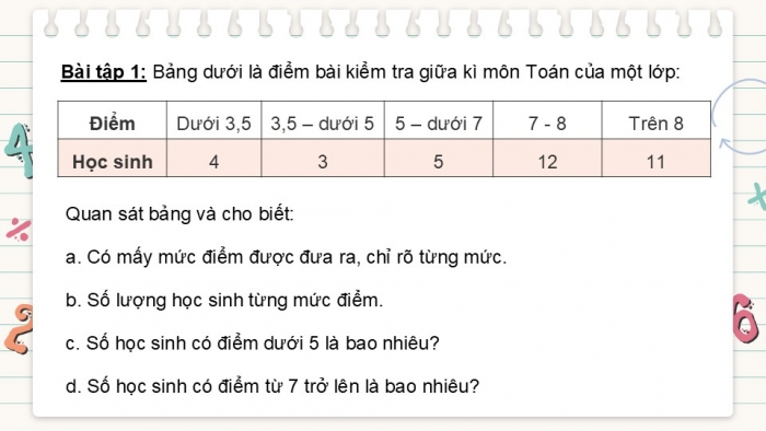 Giáo án PPT dạy thêm Toán 5 Kết nối bài 63: Thu thập, phân loại, sắp xếp các số liệu