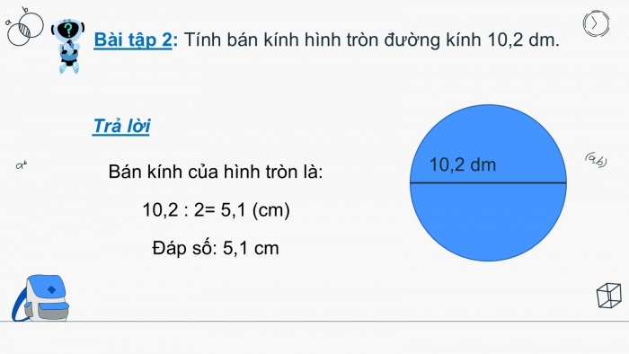 Giáo án PPT dạy thêm Toán 5 Cánh diều bài 54: Hình tròn. Đường tròn