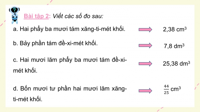 Giáo án PPT dạy thêm Toán 5 Cánh diều bài 63: Xăng-ti-mét khối. Đề-xi-mét khối