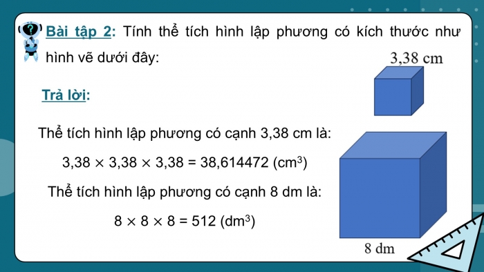 Giáo án PPT dạy thêm Toán 5 Cánh diều bài 65: Thể tích hình hộp chữ nhật, hình lập phương