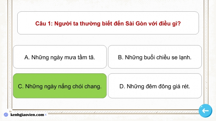 Giáo án PPT dạy thêm Tiếng Việt 5 cánh diều Bài 11: Mưa Sài Gòn, Luyện tập tả phong cảnh (Thực hành quan sát)