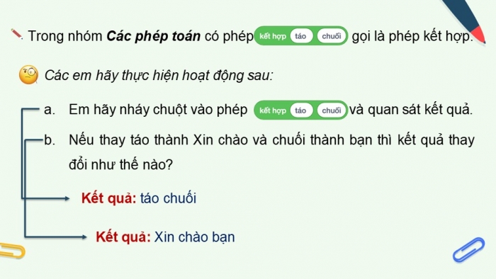 Giáo án điện tử Tin học 5 cánh diều Chủ đề F Bài 10: Các phép toán số học cơ bản và phép kết hợp