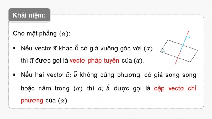 Giáo án PPT dạy thêm Toán 12 chân trời Bài 1: Phương trình mặt phẳng