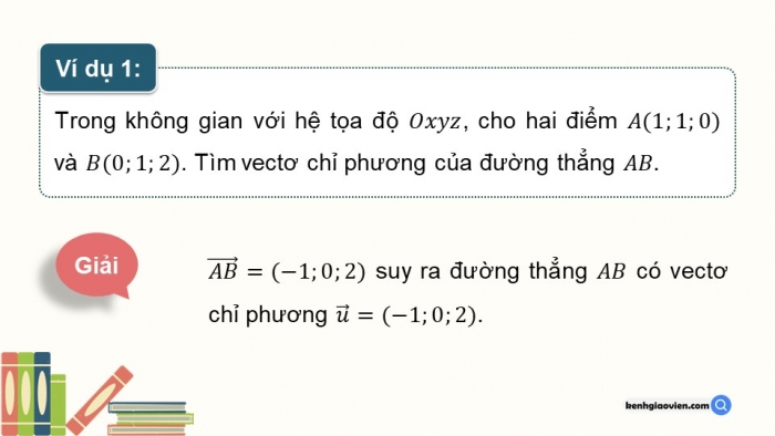 Giáo án PPT dạy thêm Toán 12 chân trời Bài 2: Phương trình đường thẳng trong không gian