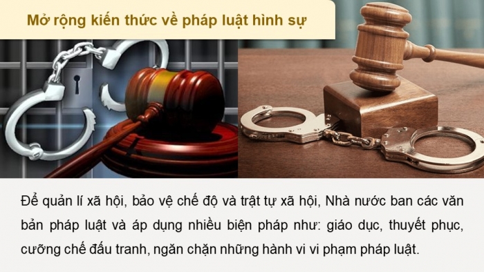 Giáo án điện tử chuyên đề Kinh tế pháp luật 10 kết nối Bài 6: Khái niệm và nguyên tắc cơ bản của pháp luật hình sự Việt Nam