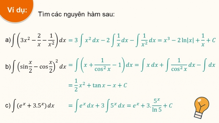 Giáo án PPT dạy thêm Toán 12 cánh diều Bài 2: Nguyên hàm của một số hàm số sơ cấp